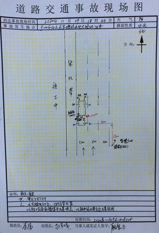 事故现场勘验图