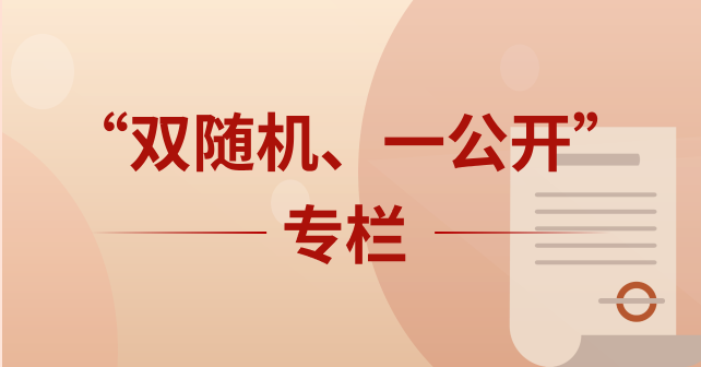 “双随机、一公开”专栏
