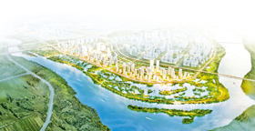 我区西部科技走廊的重点建设区域——黄金围新一代信息技术与人工智能产业园的规划效果图。