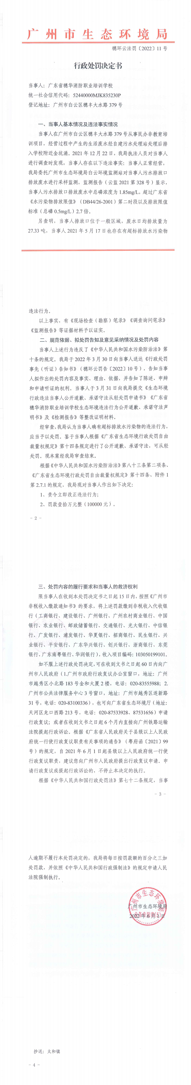 行政处罚决定书（穗环云法罚〔2022〕11号）（广东省穗华消防职业培训学校）.png