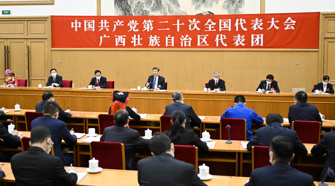 习近平参加党的二十大广西代表团讨论
