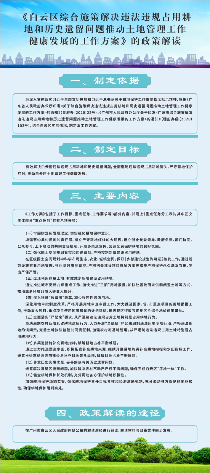 《白云区综合施策解决违法违规占用耕地和历史遗留问题推动土地管理工作健康发展的工作方案》的解读 .jpg